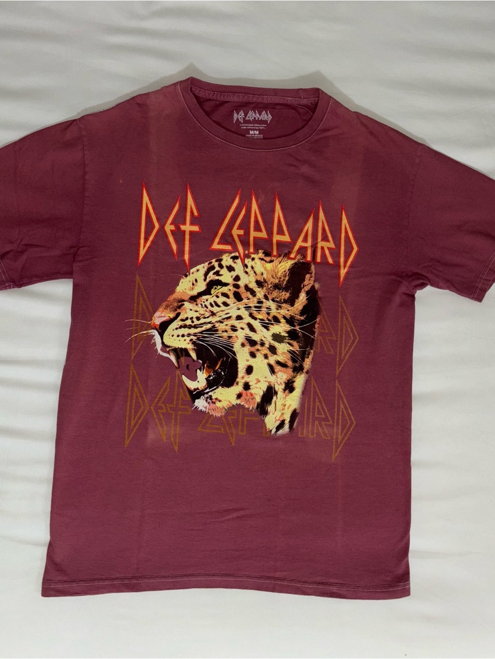 Def Leppard Leopard Graphic Tee - Burgundy